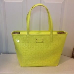 Kate Spade neon yellow heart purse